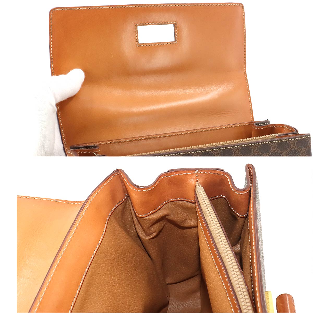 Macadam 2way Hand Shoulder Bag PVC Leather Brown Vintage