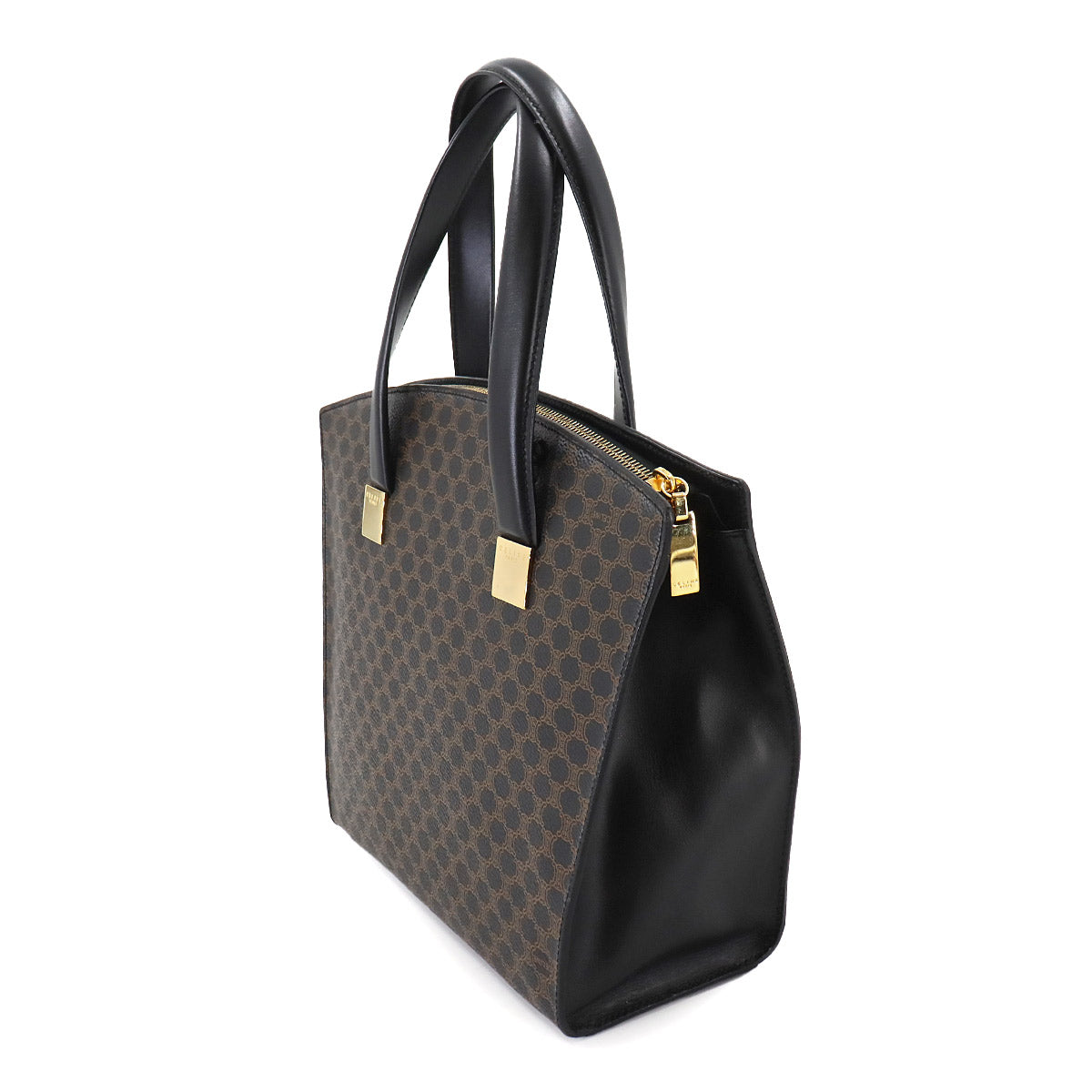 Macadam Hand Bag Leather PVC Black Brown Vintage Purse