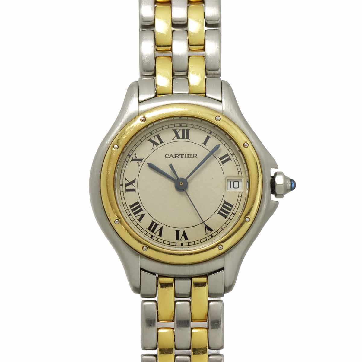 panthere cougar SM Date Two Tone K18YG Quartz cream Dial