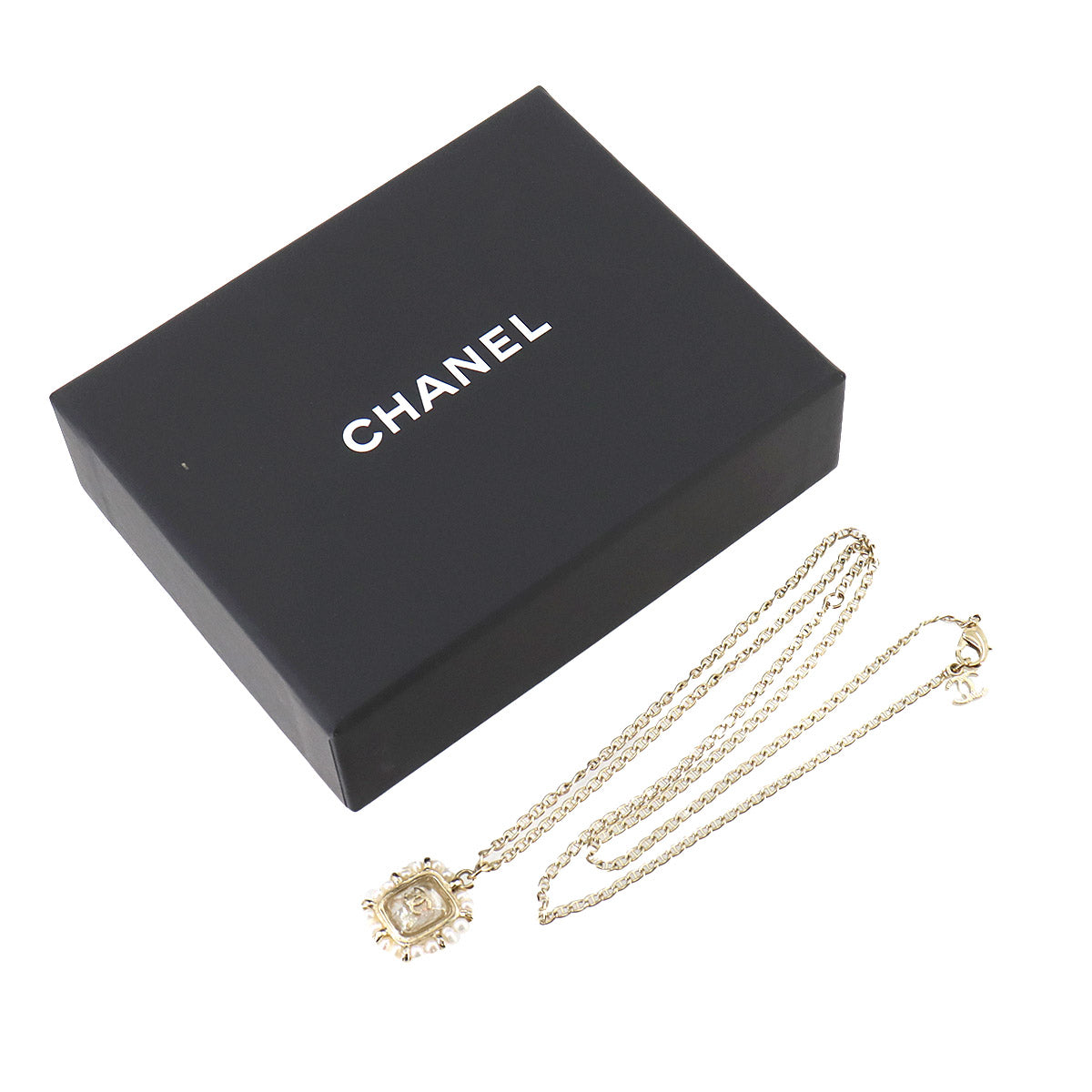 Coco Logos Necklace Gold White A16A Accessory