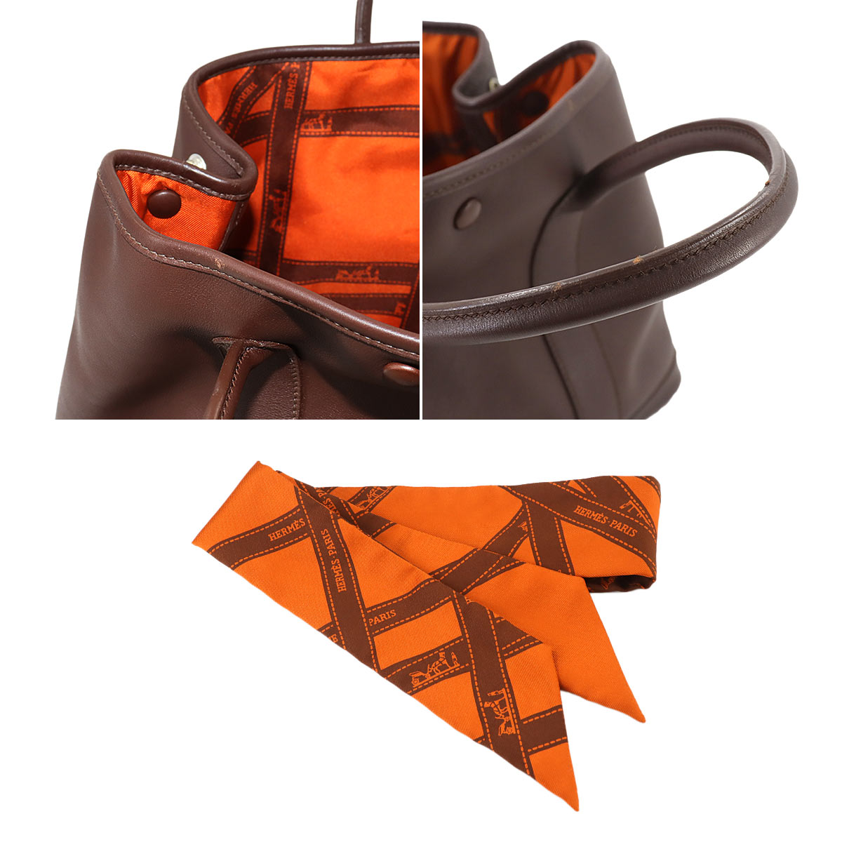 Garden Twilly 30 TPM Tote Bag Swift Leather Havane Purse