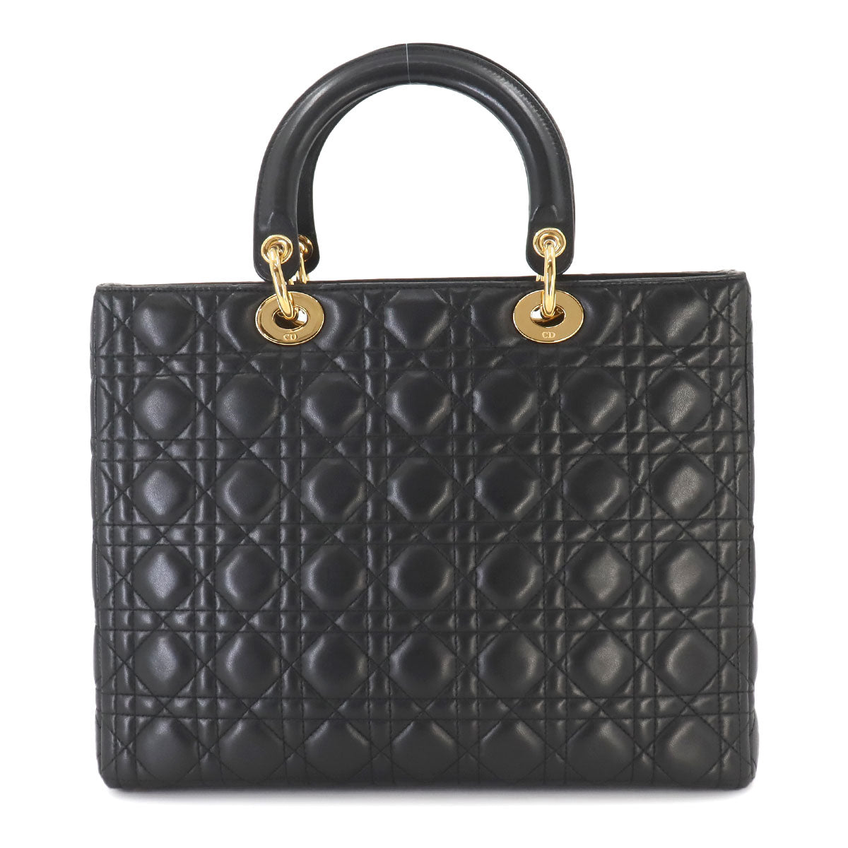 Lady Dior Large 2way Hand Shoulder Bag Leather Black 90255247