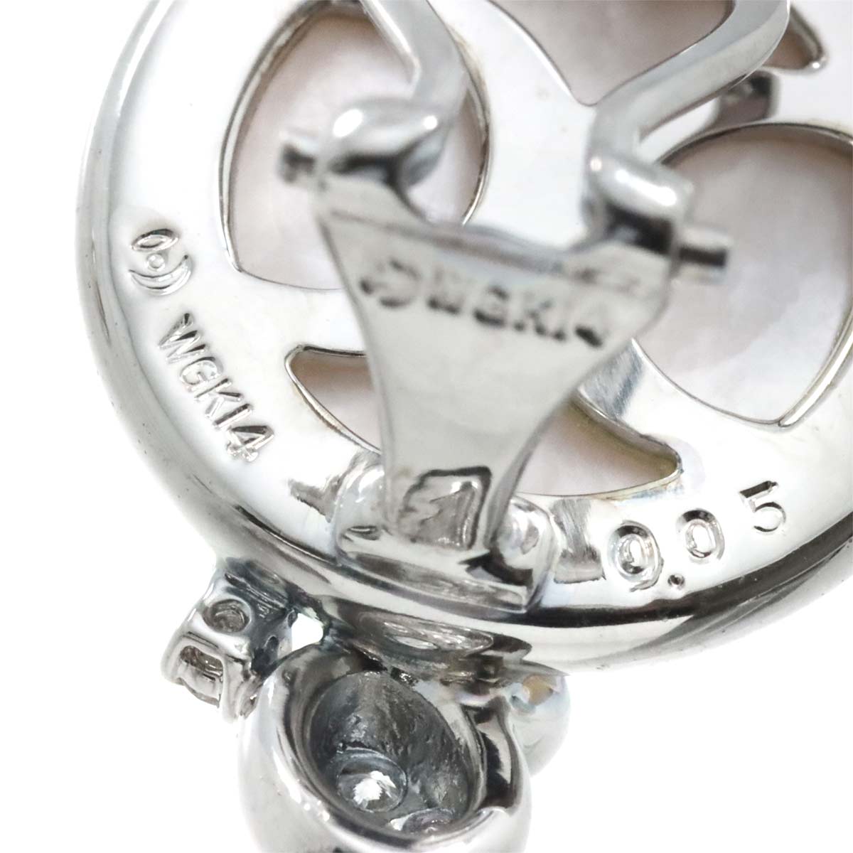 Mabe Pearl Diamond 0.05/0.05ct Earrings Clip on 14K WG 585