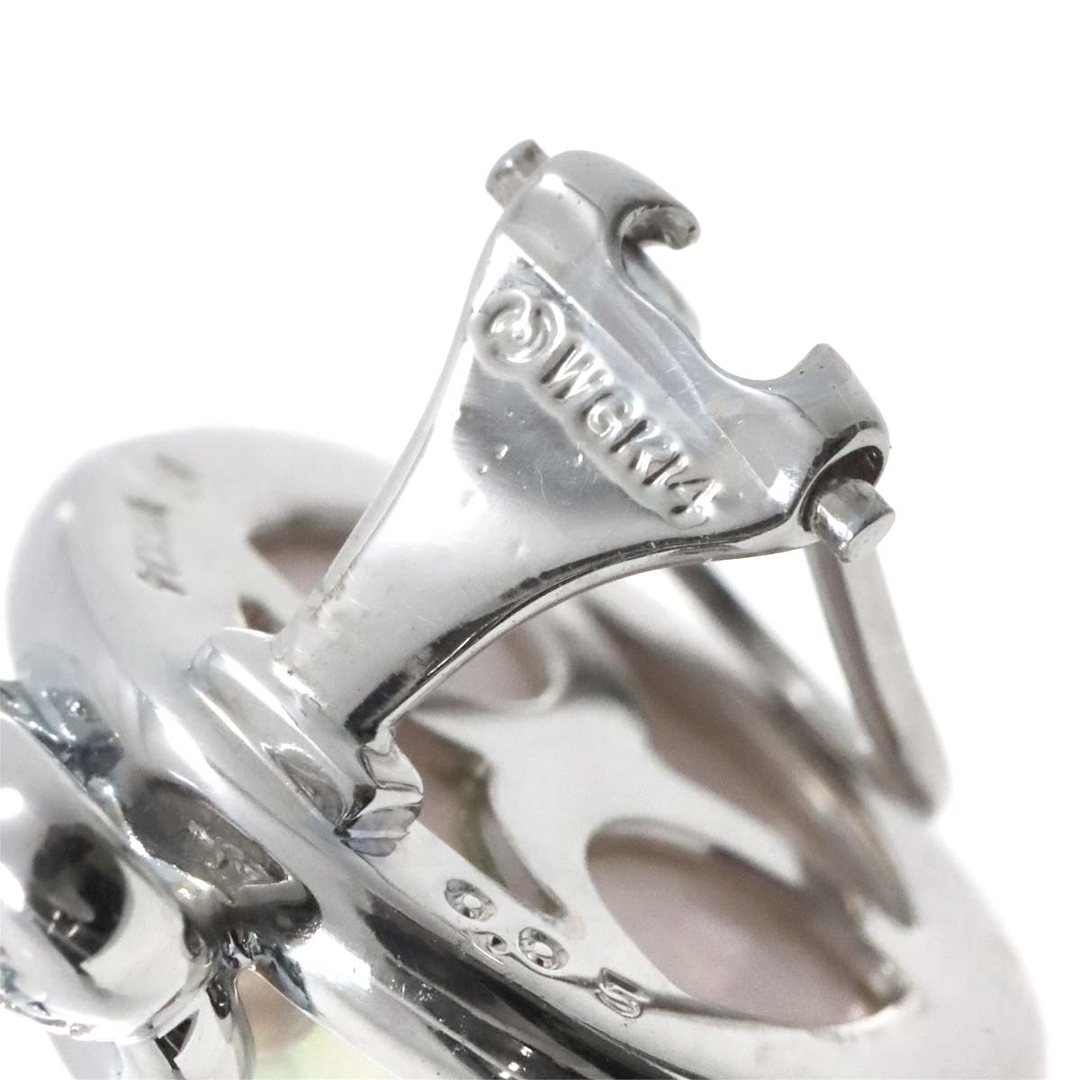 Mabe Pearl Diamond 0.05/0.05ct Earrings Clip on 14K WG 585