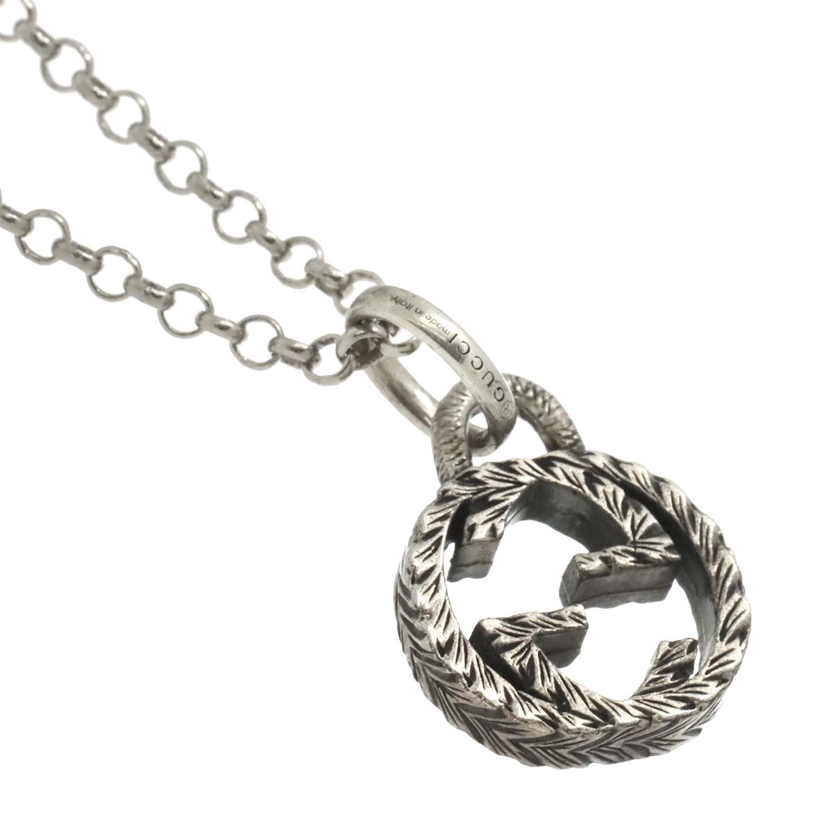 GUCCI Interlocking Necklace SV Silver 925
