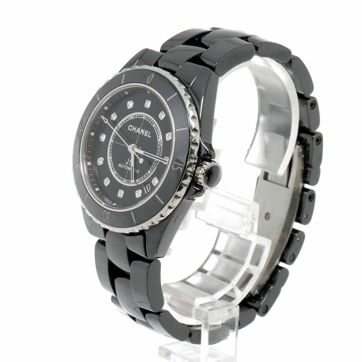 J12 H5702 38mm 12P Diamond Automatic Black Dial Mens Watch