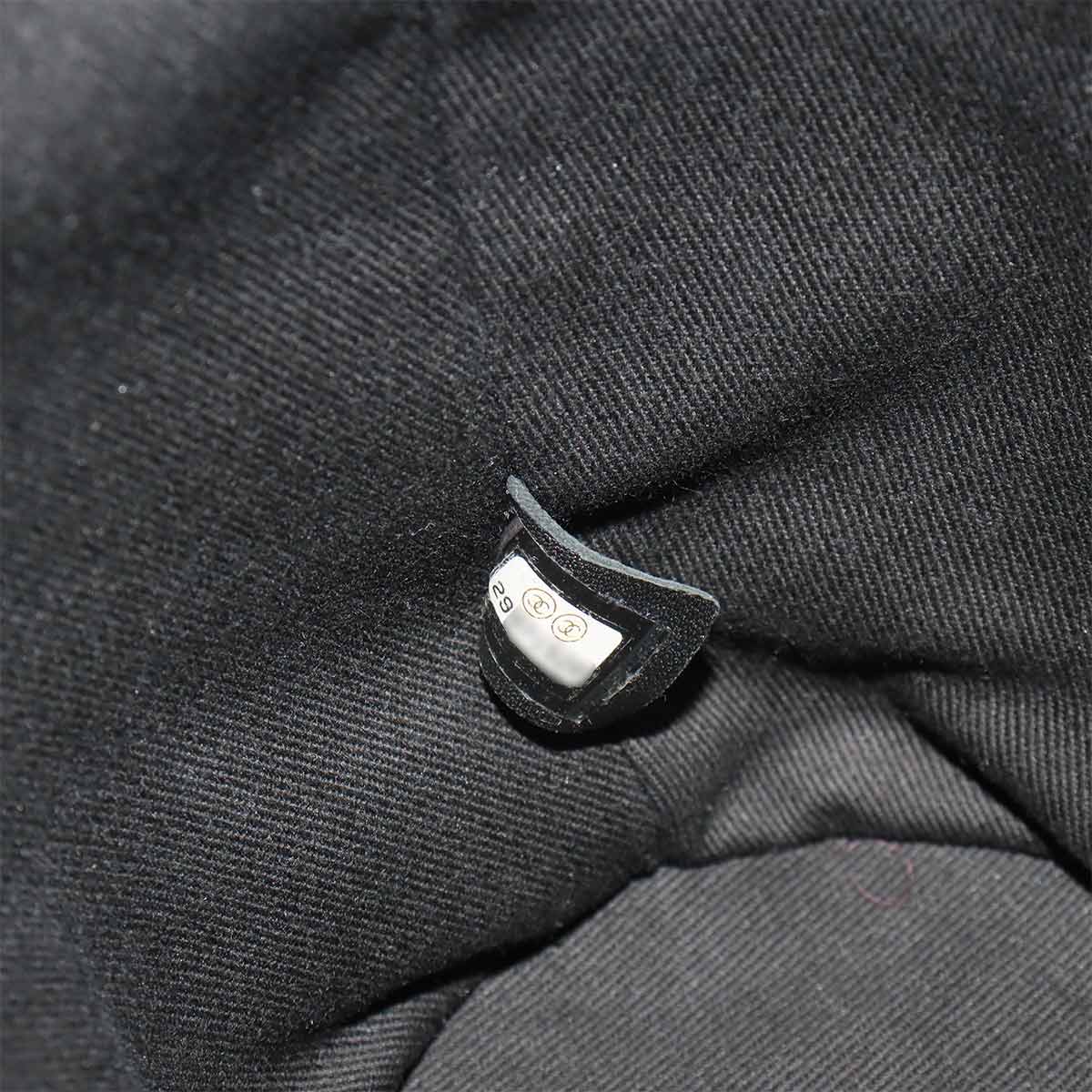 Deauville Drawstring Shoulder Bag Canvas Leather Black AS1045