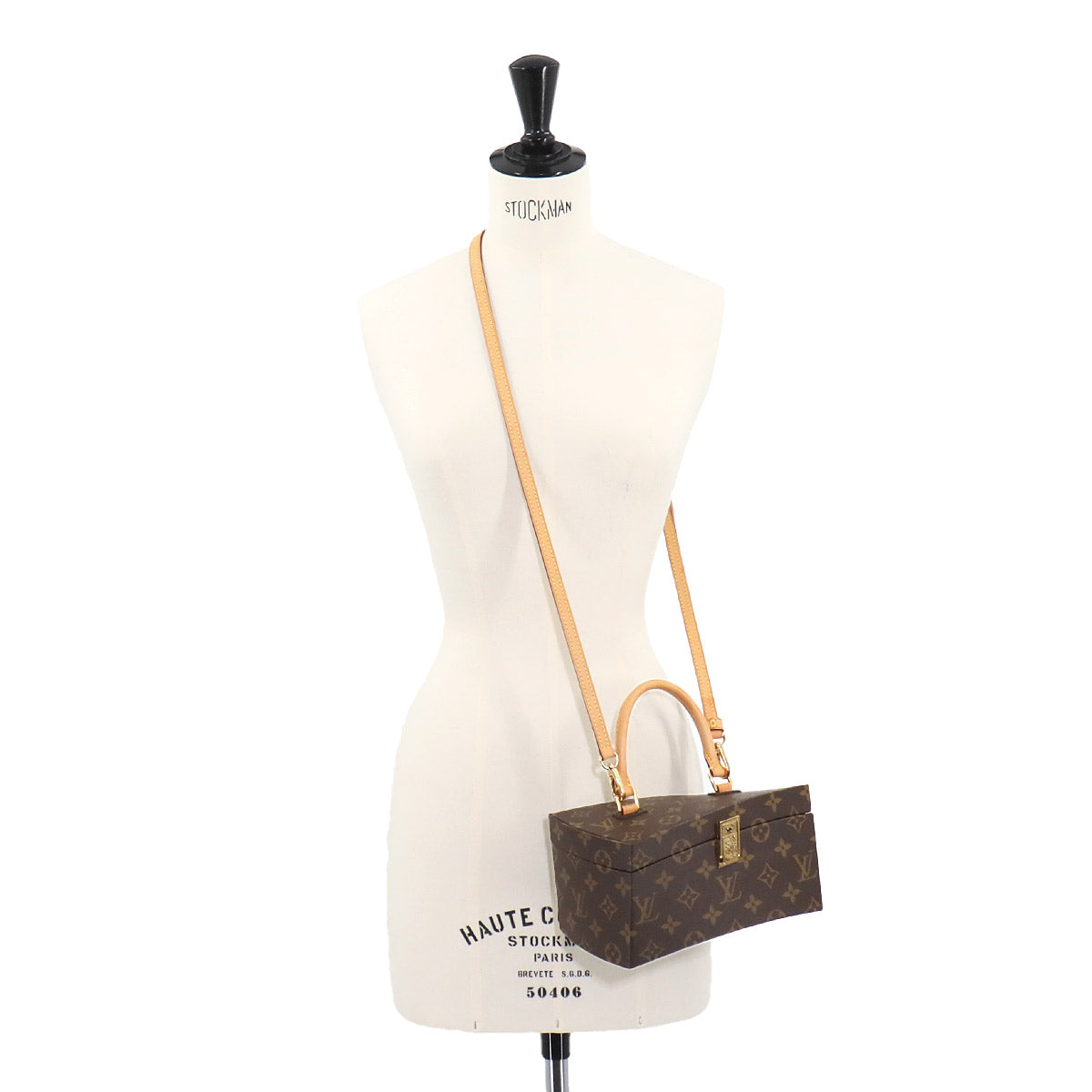 Monogram Twisted Box 2way Hand Shoulder Bag M40275 Brown 90256818