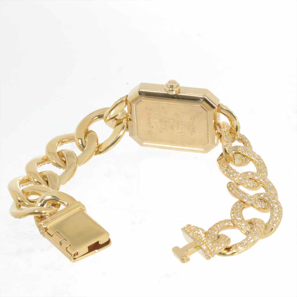 Premiere L H0114 Bezel Diamond 750 YG Quartz Black Dial Ladies