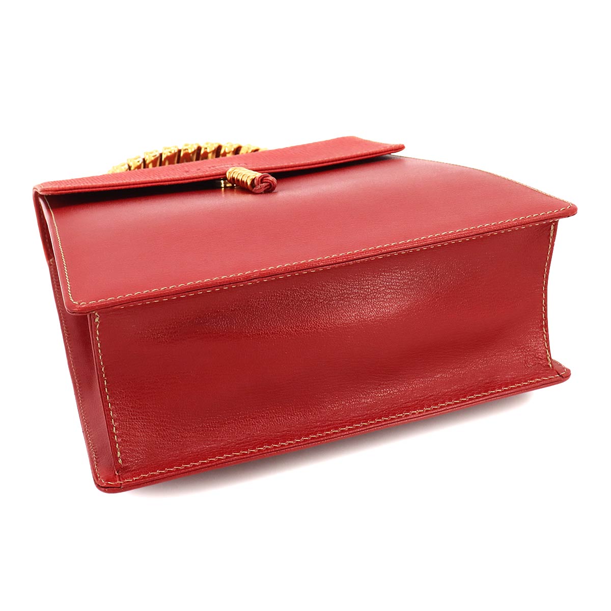 LOEWE Velazquez 2way Hand Shoulder Bag Leather Red Twist Purse