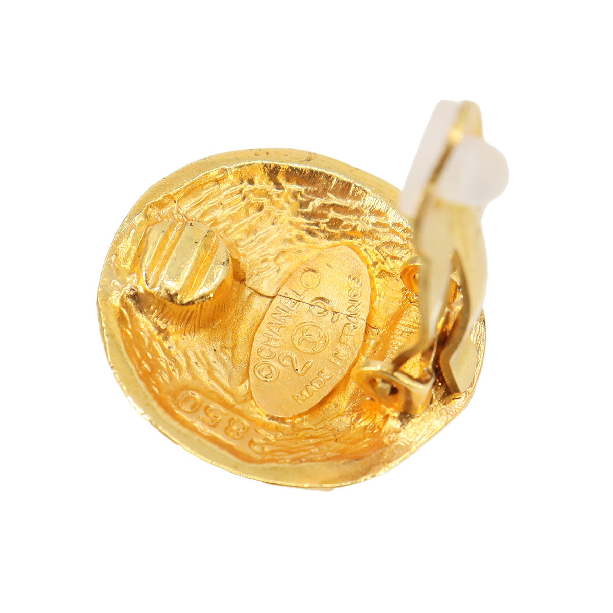 Coco Logos Earrings Round type Gold Vintage Accessory