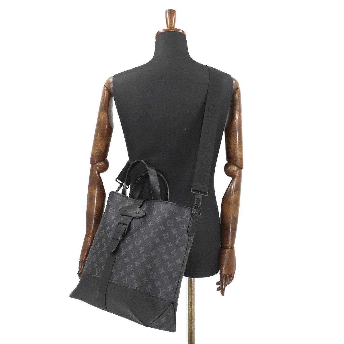 Monogram Eclipse Saumur Tote 2way Bag Black M45914