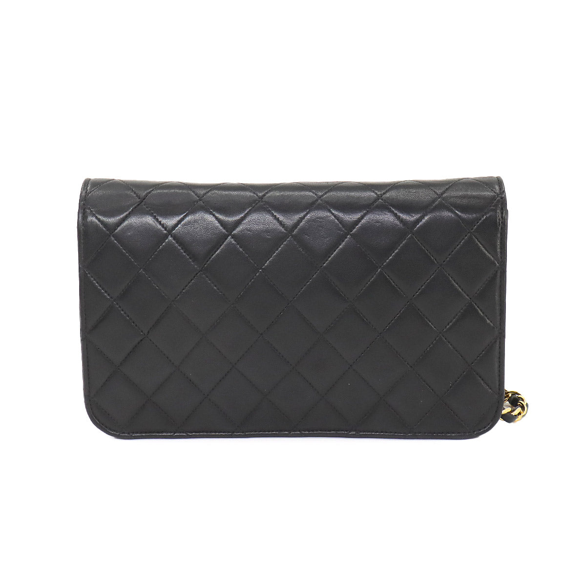 Matelasse Chain Shoulder Bag Leather Black A03568 Vintage