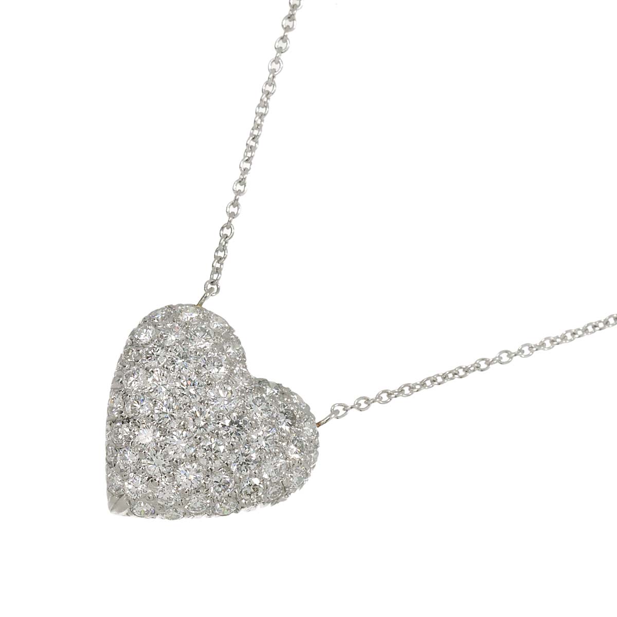 Heart Diamond Necklace Platinum
