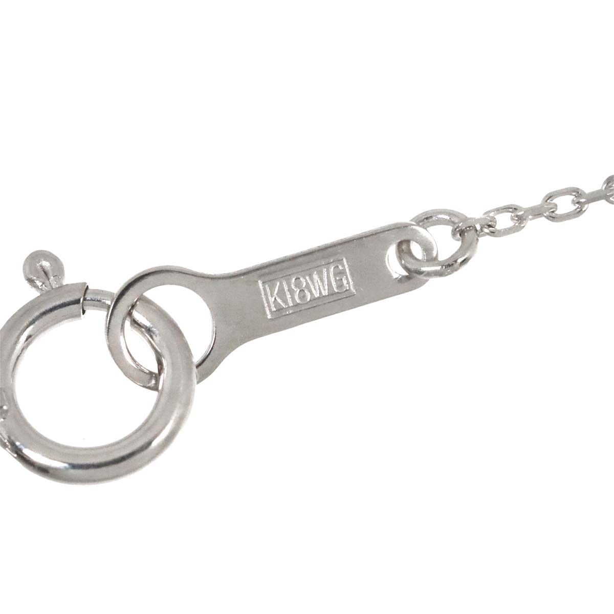 Tourmaline 1.78ct Diamond 0.16ct Necklace 18K White Gold 750