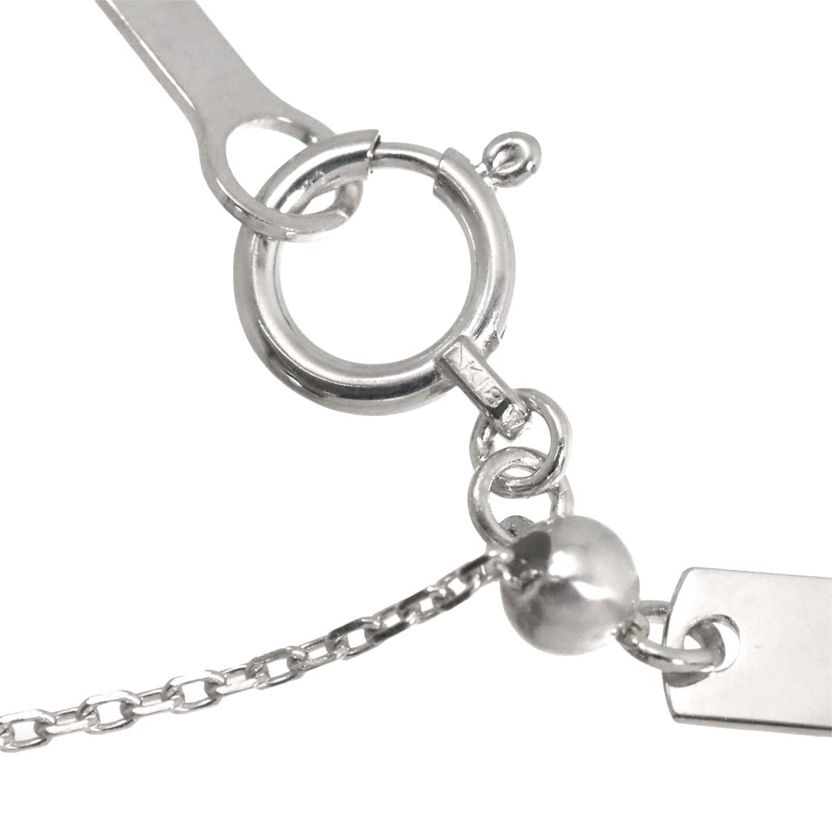 Tourmaline 1.78ct Diamond 0.16ct Necklace 18K White Gold 750