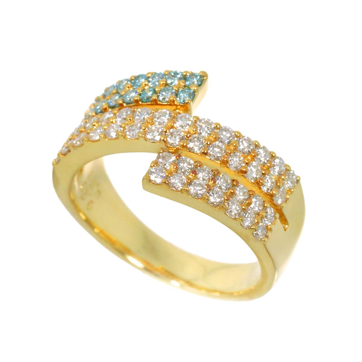 Jun Okina Diamond 0.20ct/0.68ct Ring 18K YG 750 size6(US)