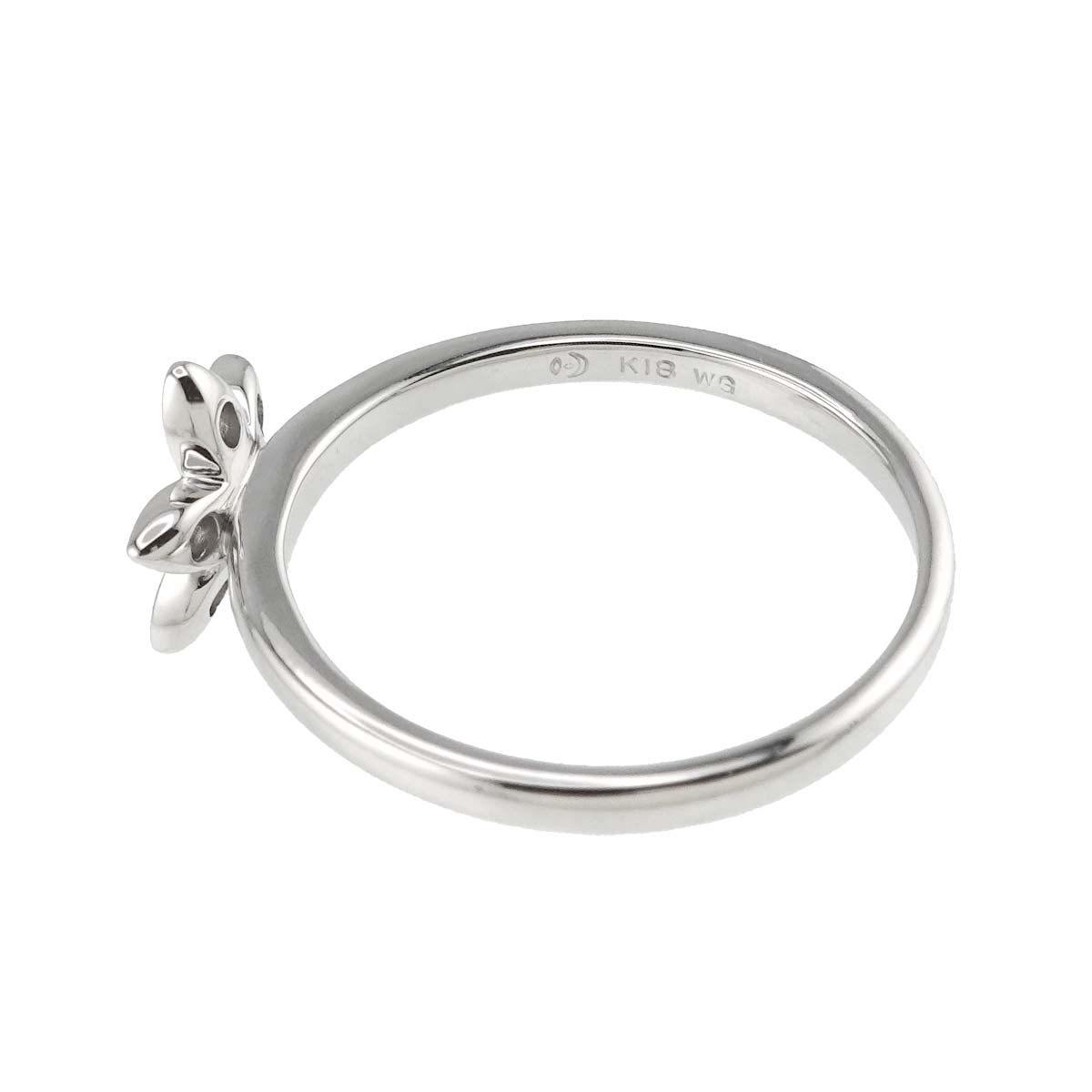 TASAKI Diamond 0.05ct Flower Ring 18K White Gold 750 Size5.75-6(US)