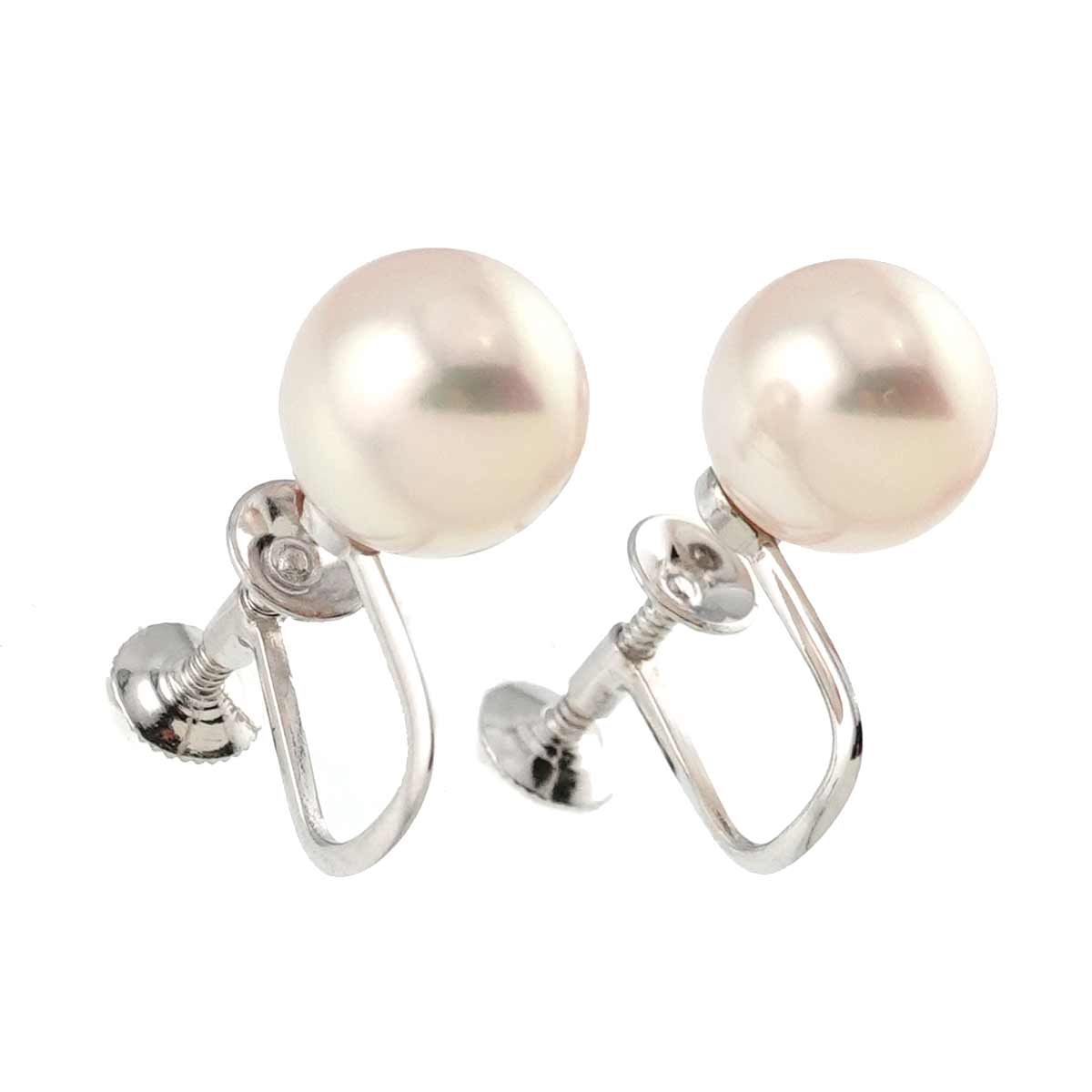 Akoya Pearl 8.9mm Earrings 14K WG White Gold 585