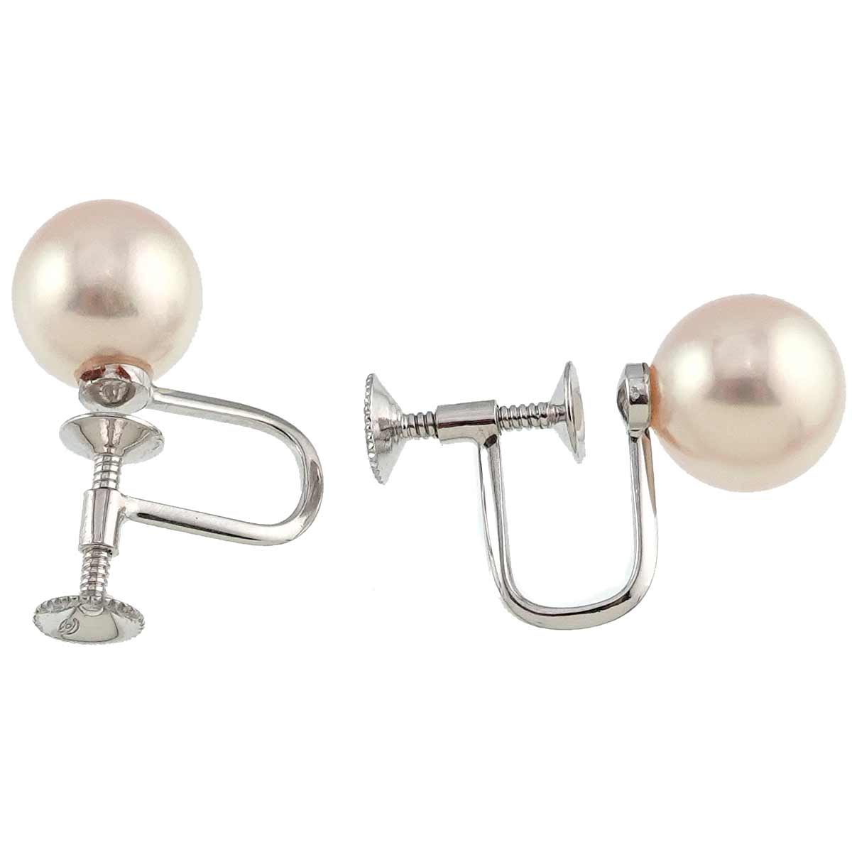 Akoya Pearl 8.9mm Earrings 14K WG White Gold 585