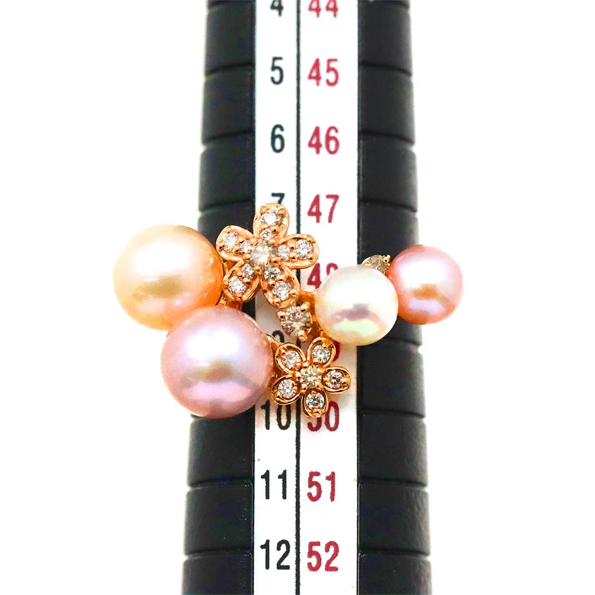 Ponte Vecchio Freshwater cultured pearl Diamond Ring 18K PG 750
