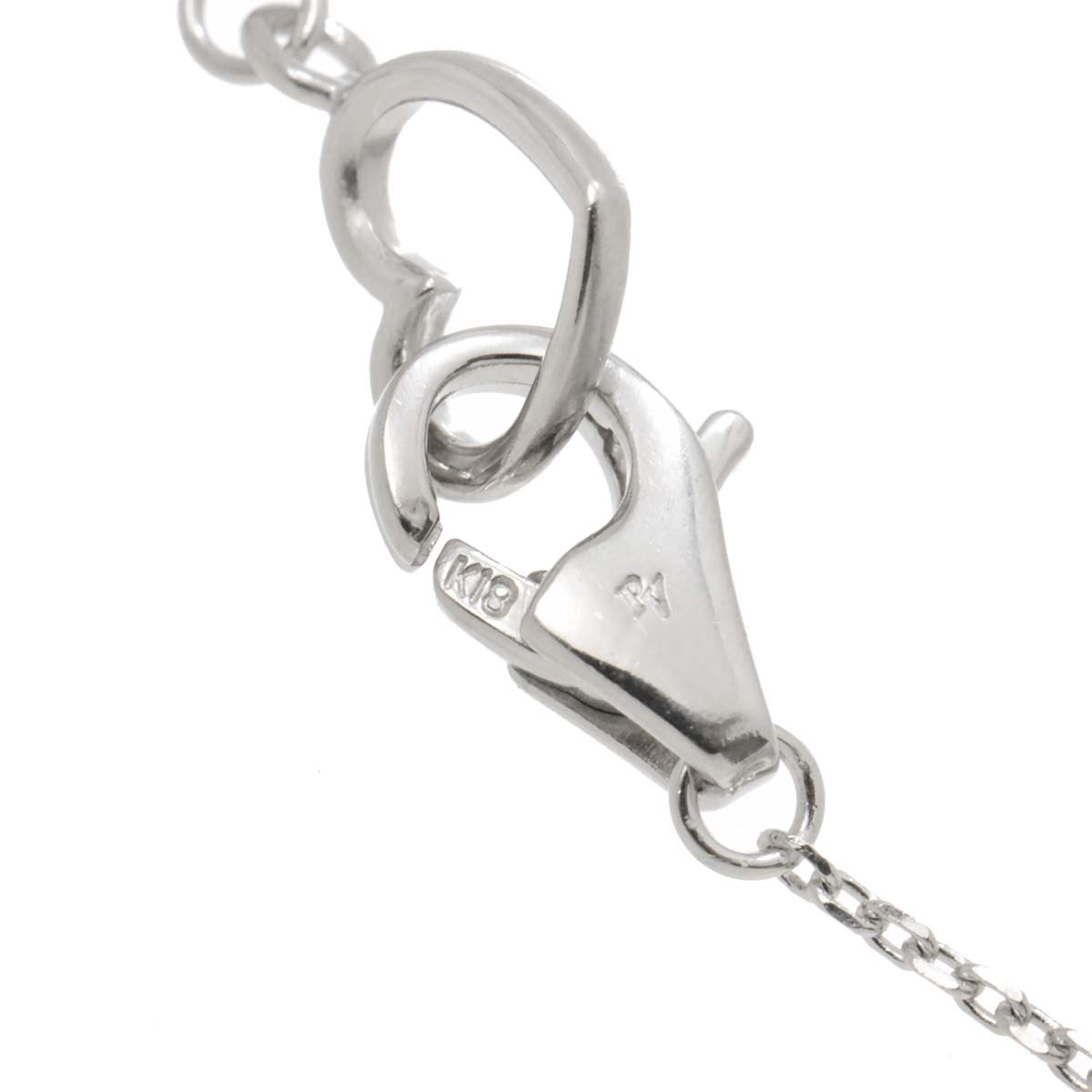 Heart Motif Diamond 0.20ct Necklace 18K White Gold 750