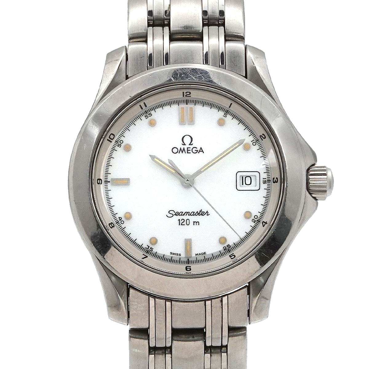 Seamaster 120 2571 20 Date Quartz White Dial Mens Watch