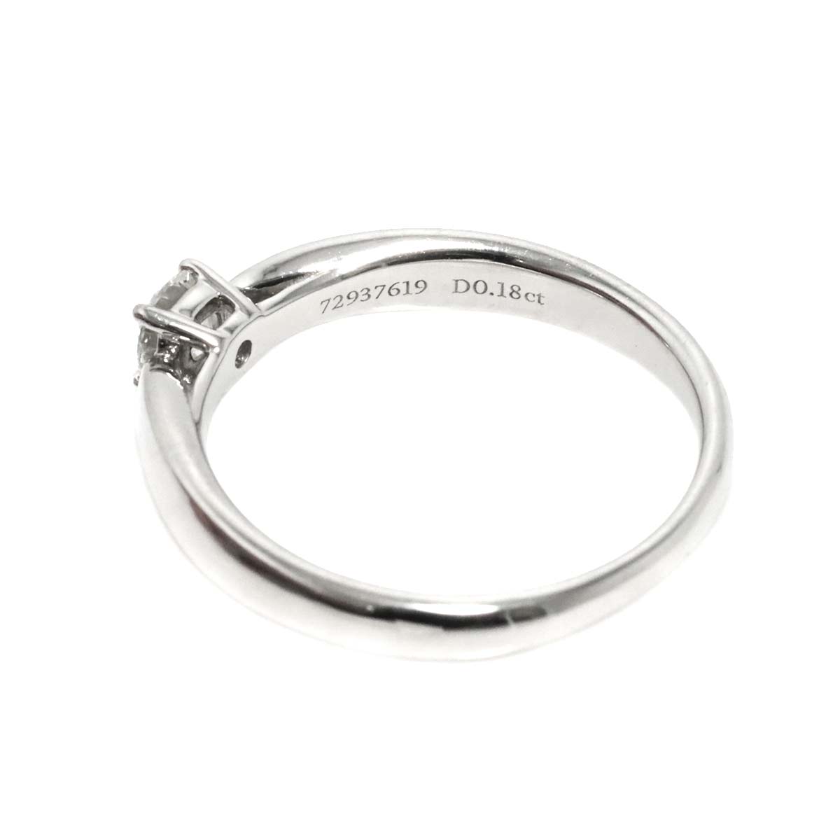 Diamond 0.18ct H/VS1/3EX Ring Pt Platinum Size4(US)