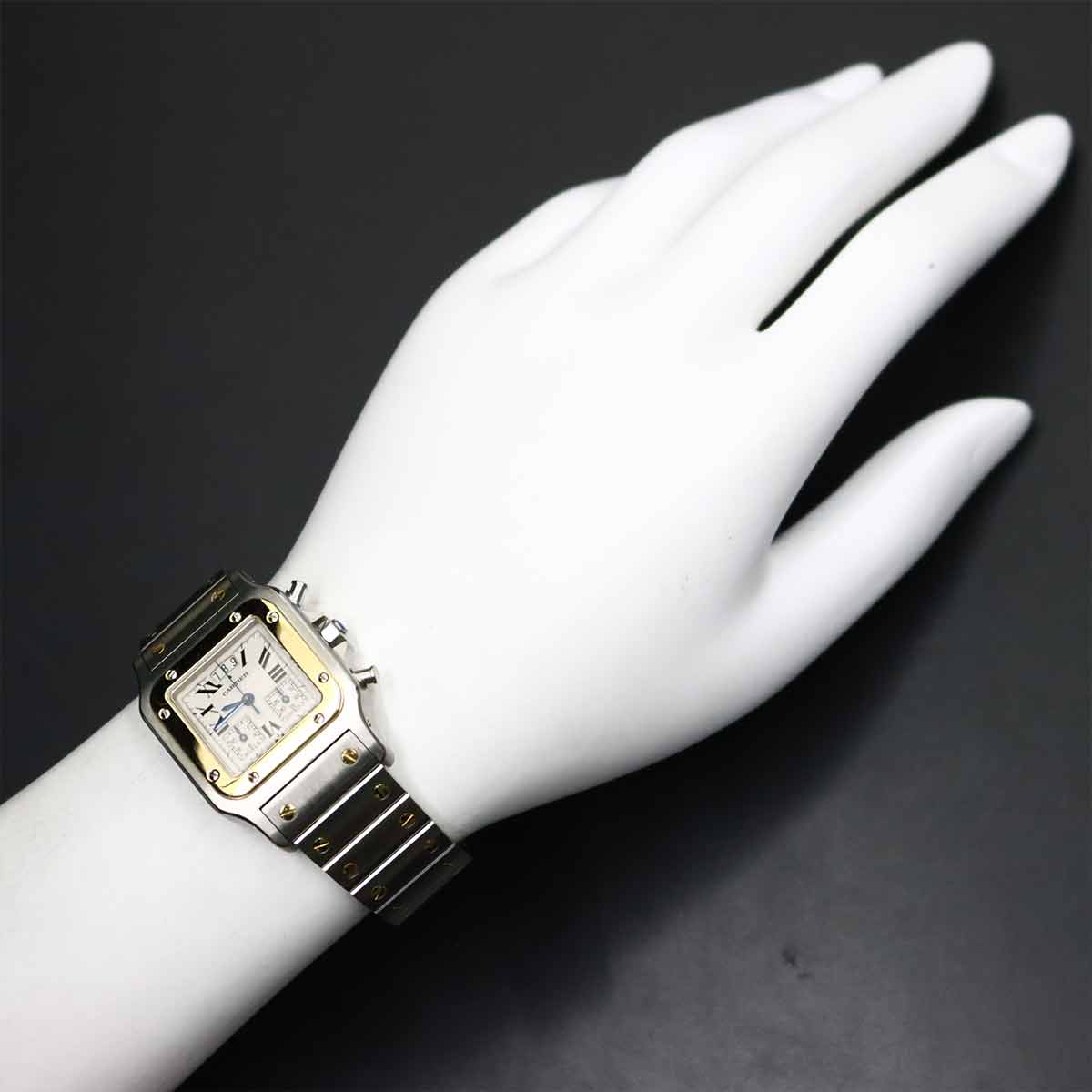 Santos Galbee LM W20042C4 YG Cream Dial Mens Watch