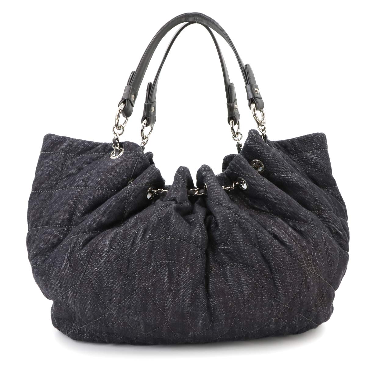 Coco Cabas GM Tote Bag Denim Navy Black A46887 Purse