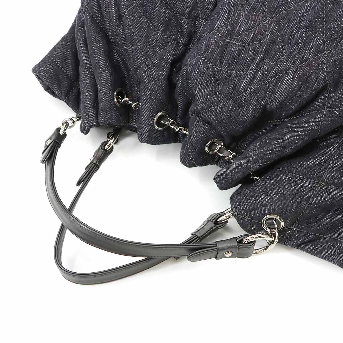 Coco Cabas GM Tote Bag Denim Navy Black A46887 Purse