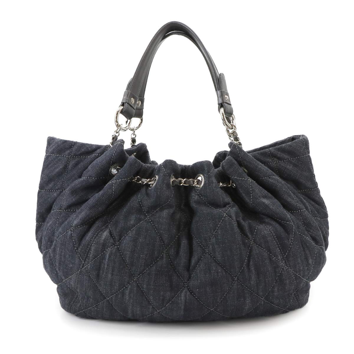 Coco Cabas GM Tote Bag Denim Navy Black A46887 Purse