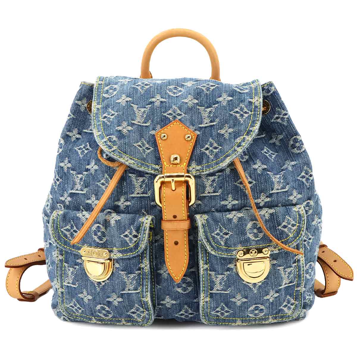 Monogram Denim Sac A Dos GM Backpack Blue M95056 Purse 90265991