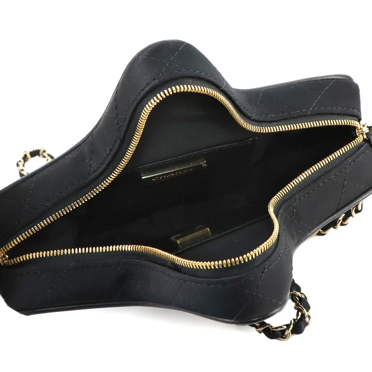 Matelasse Star Chain Shoulder Bag Satin Black AS4579 Purse