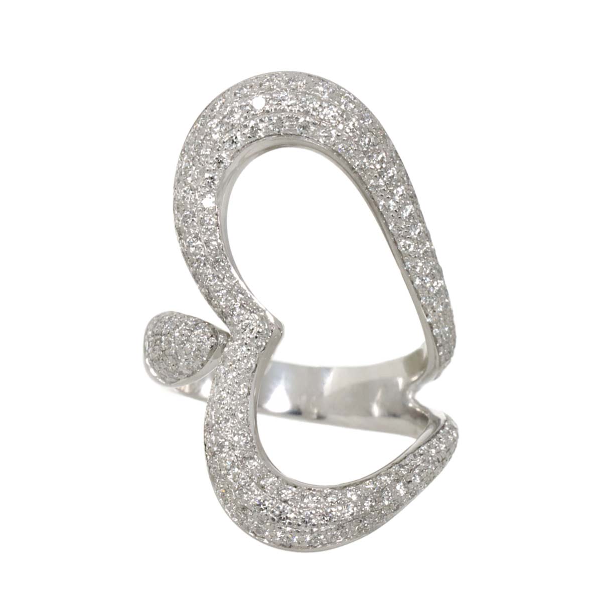 PIAGET Lime Light Heart Diamond Ring 18K WG 750 size54 6.75(US)