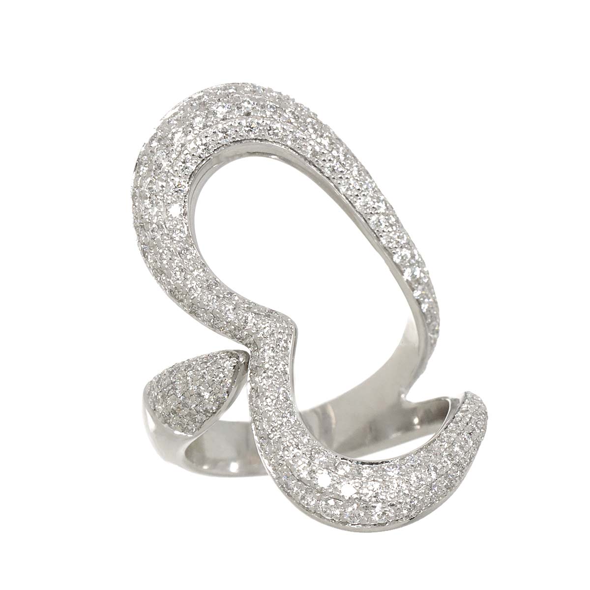PIAGET Lime Light Heart Diamond Ring 18K WG 750 size54 6.75(US)