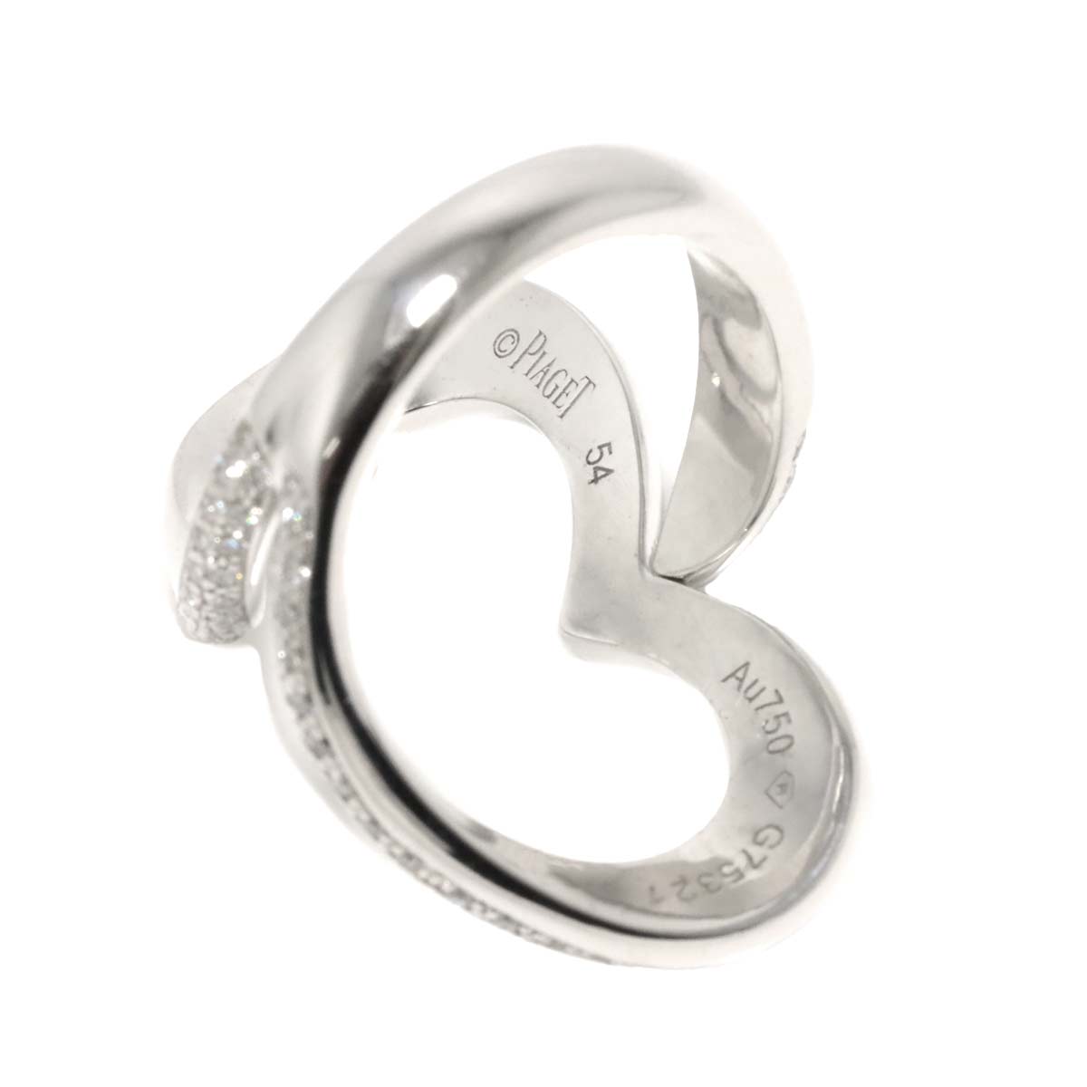 PIAGET Lime Light Heart Diamond Ring 18K WG 750 size54 6.75(US)