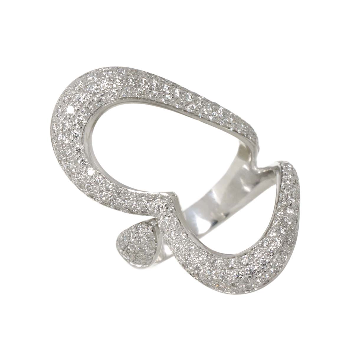 PIAGET Lime Light Heart Diamond Ring 18K WG 750 size54 6.75(US)