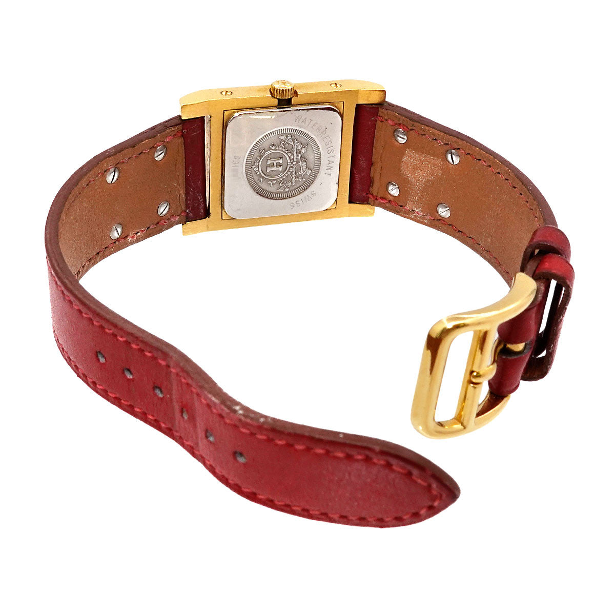 Medor Vintage pyramid Gold studs Quartz White Dial Ladies