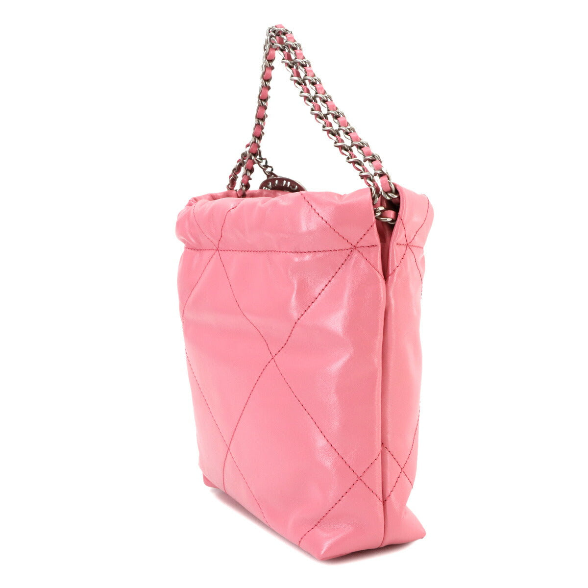 CHANEL 22 Mini Chain Hand Shoulder Bag Leather Pink AS3980 Purse