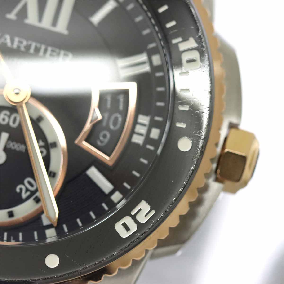 Caliber de cartier diver W7100055 Black Dial 750 PG Mens