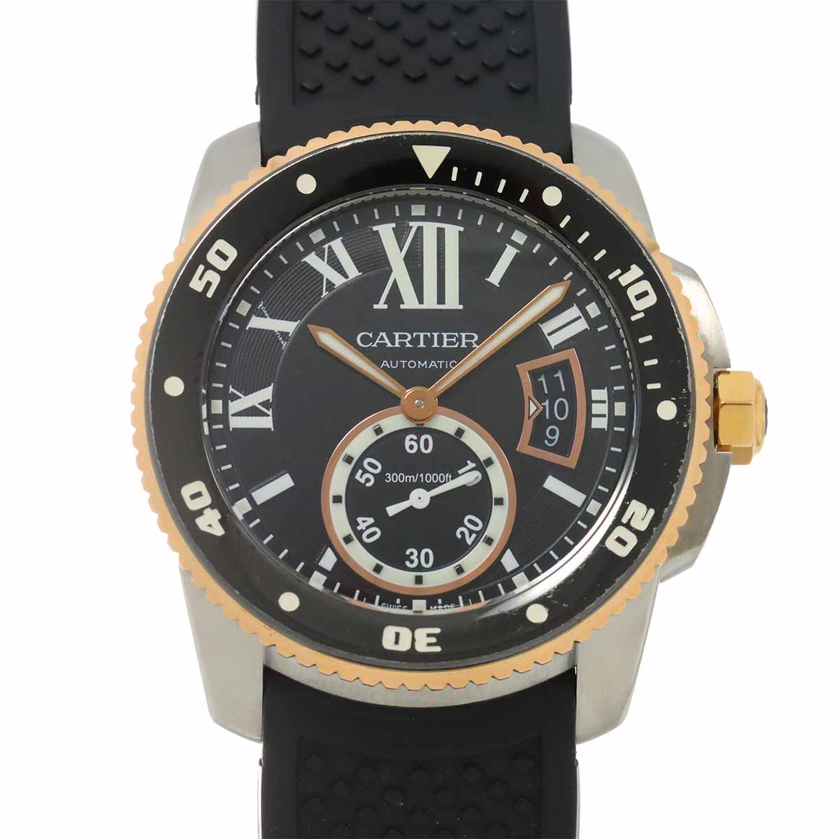 Caliber de cartier diver W7100055 Black Dial 750 PG Mens