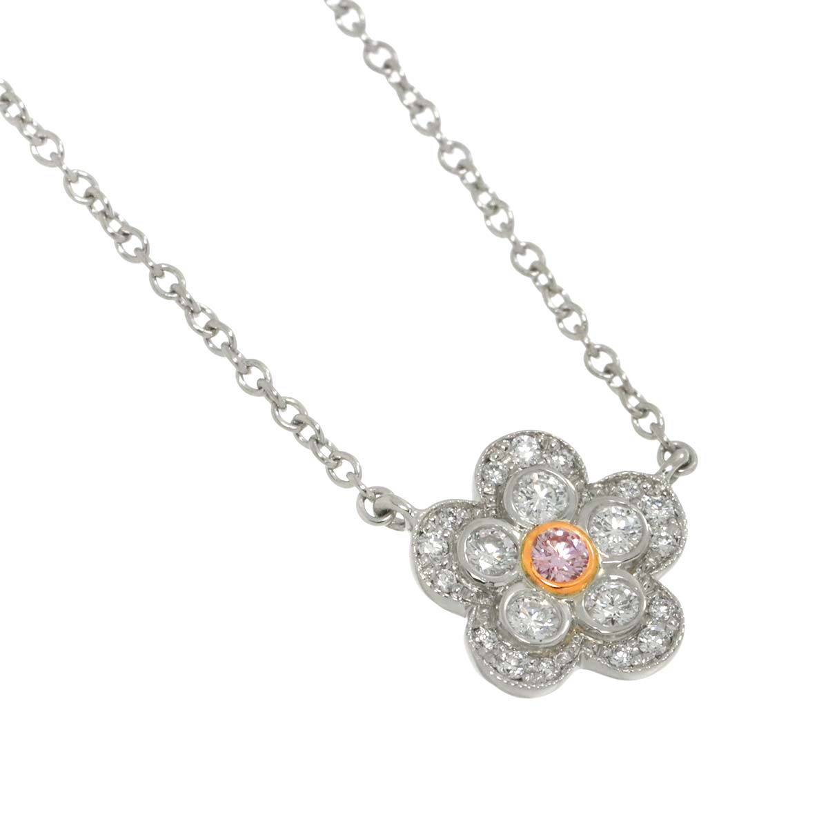 Garden Flower Diamond Necklace Platinum 18K PG 750