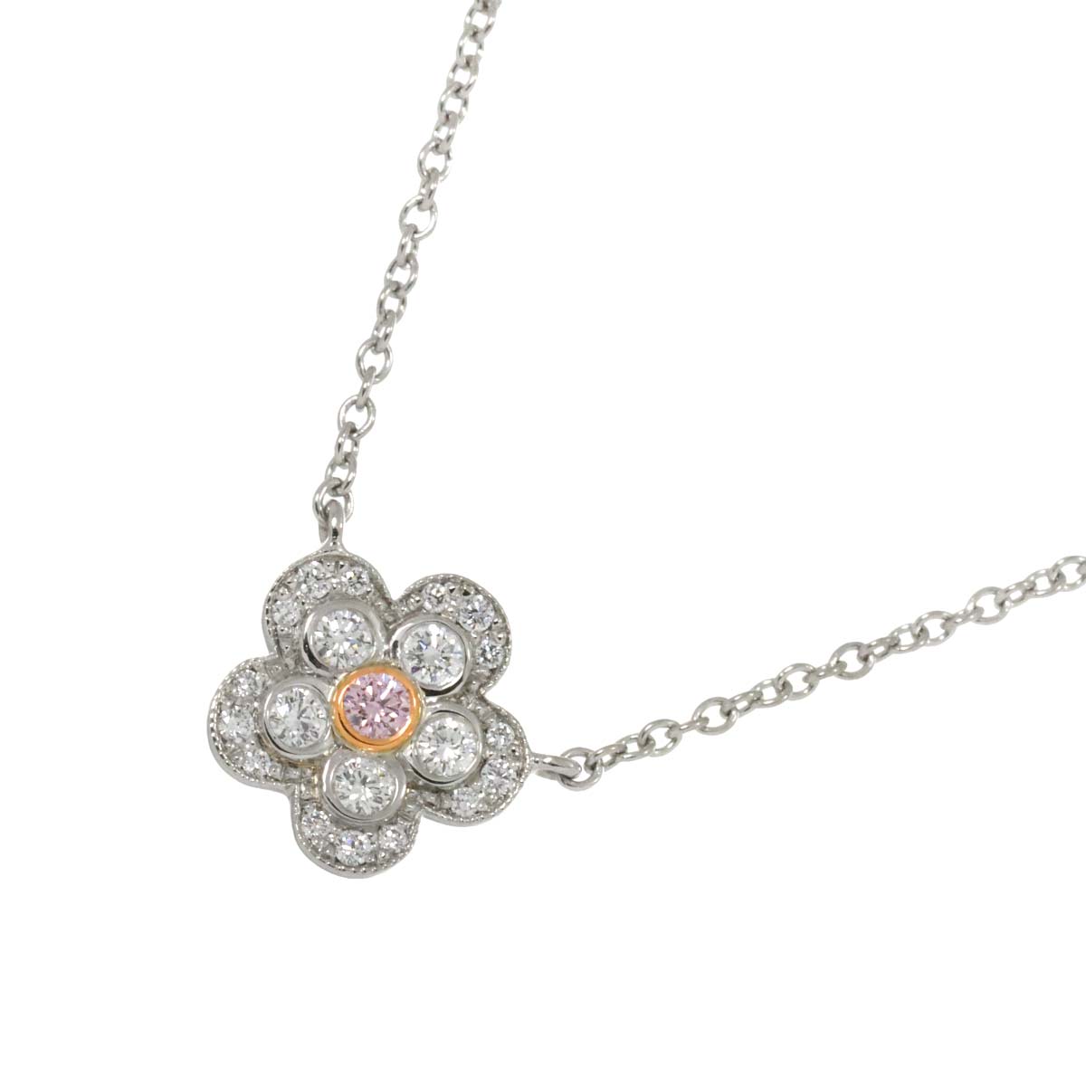 Garden Flower Diamond Necklace Platinum 18K PG 750