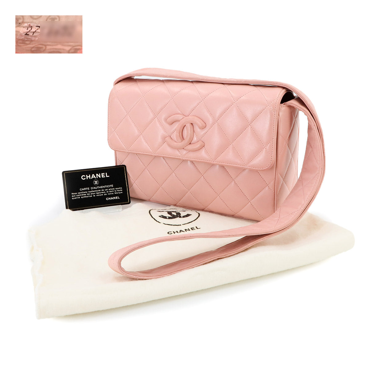 Matelasse Shoulder Bag Leather Pink Purse Vintage