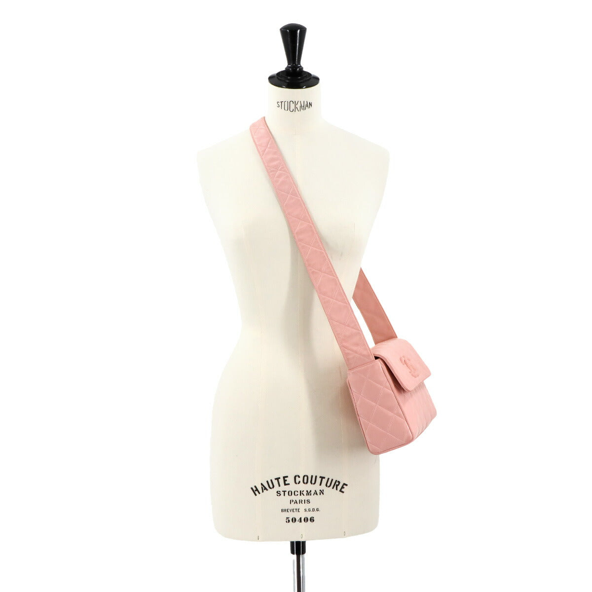 Matelasse Shoulder Bag Leather Pink Purse Vintage