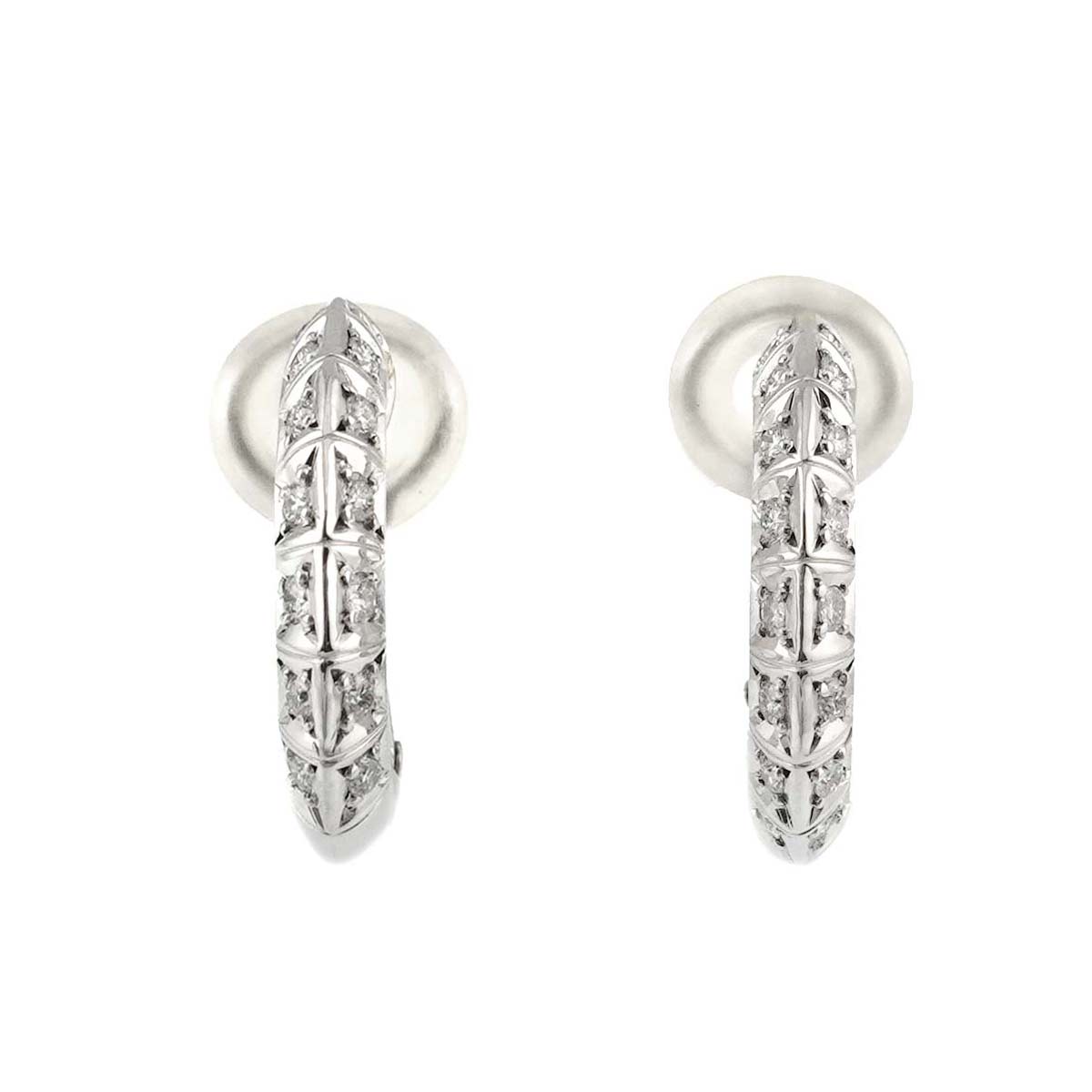 Diamond 0.18ct/0.18ct Earrings Clip on 18K White Gold 750