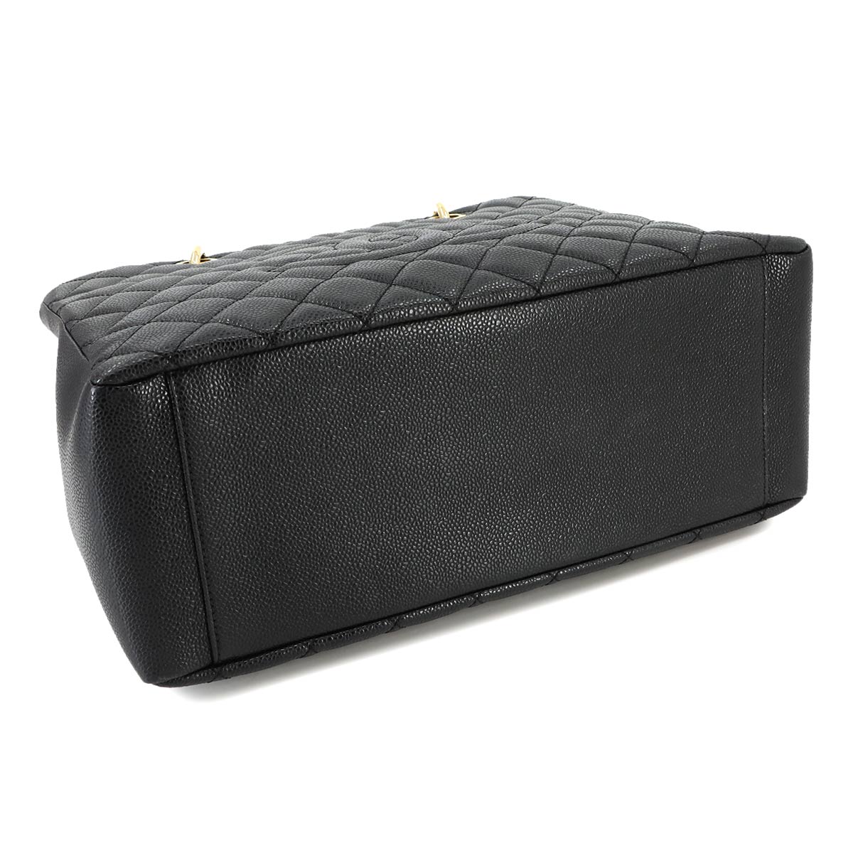 Matelasse Grand Shopping Tote Bag Caviar Skin Black GST A50995