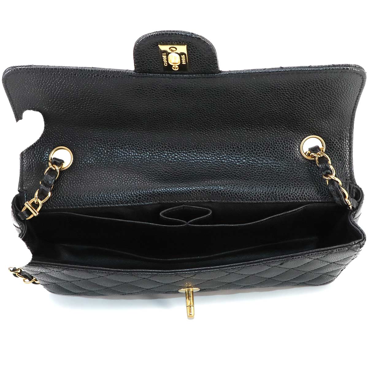 CMatelasse Chain Shoulder Bag Leather Black