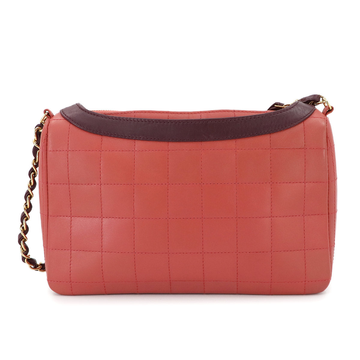 Girl Chanel Chain Shoulder Bag Leather Red A17540 Chocolate Bar